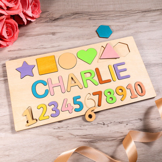 Baby Personalised Wooden Name Puzzle Educational Toy