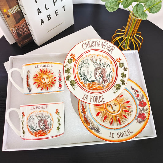 Tarot Star Sun Coffee Cups and Saucers Creative Tableware Plates Dishes