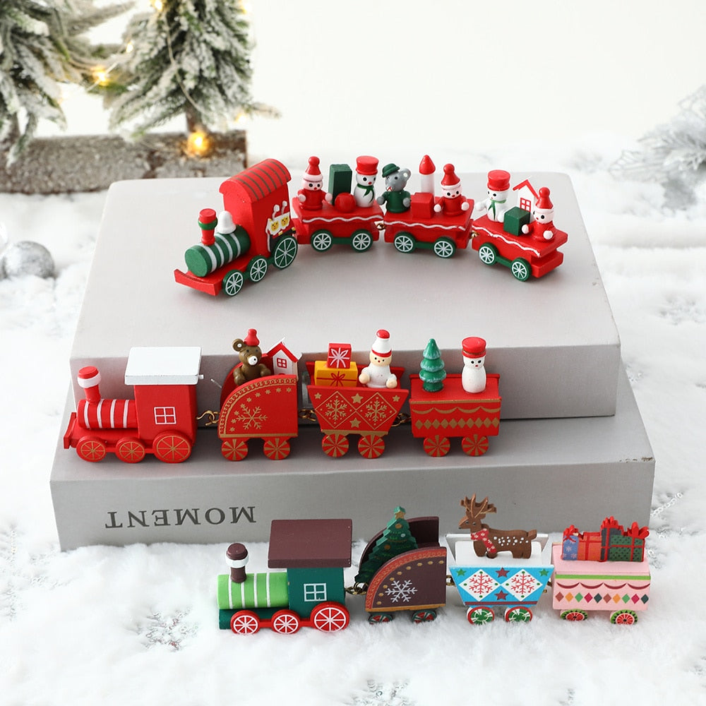 Wooden Train Christmas Ornament Decoration