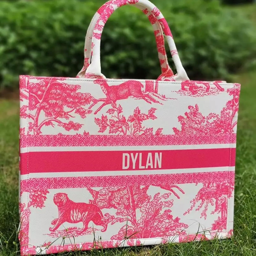 Custom Large Pattern Canvas Tote Bag