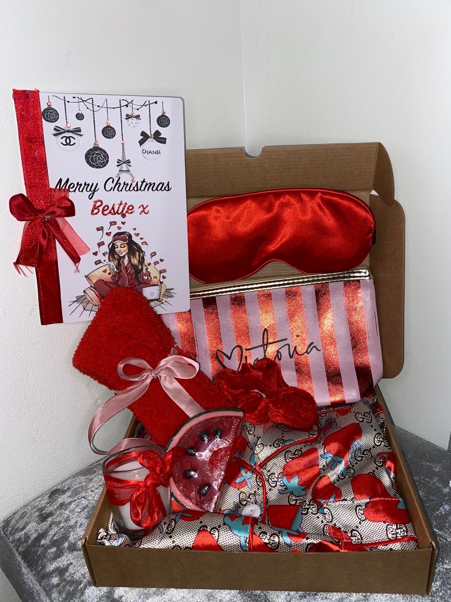 Red strawberry GG Pyjama Gift Box