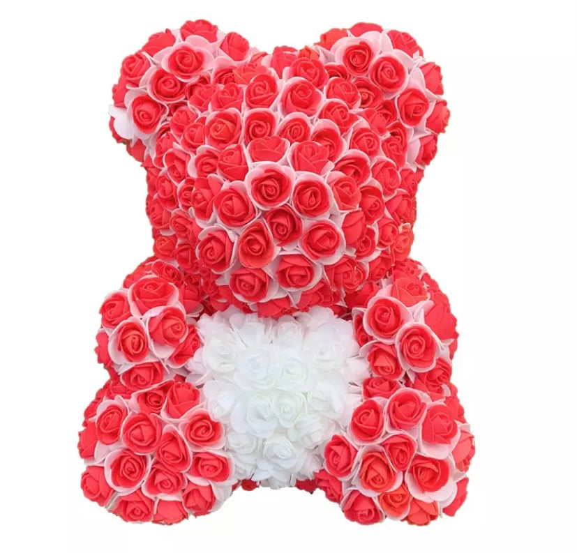 Mixed 40cm Heart Teddy Rose Bears