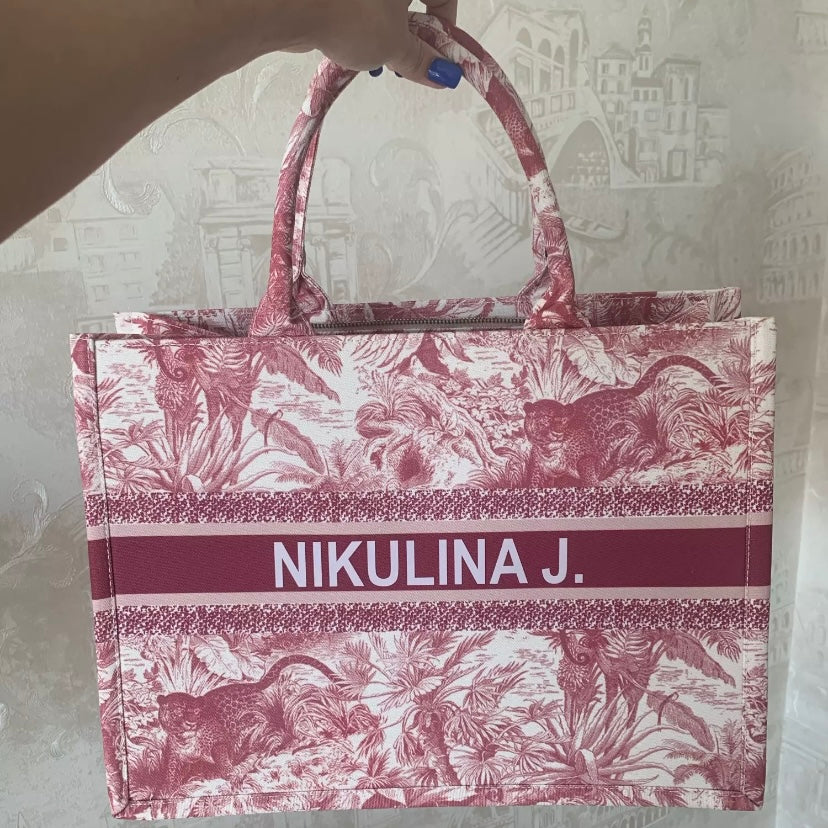 Custom Large Pattern Canvas Tote Bag