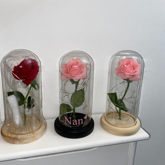 Customised LED Light Up Rose Domes