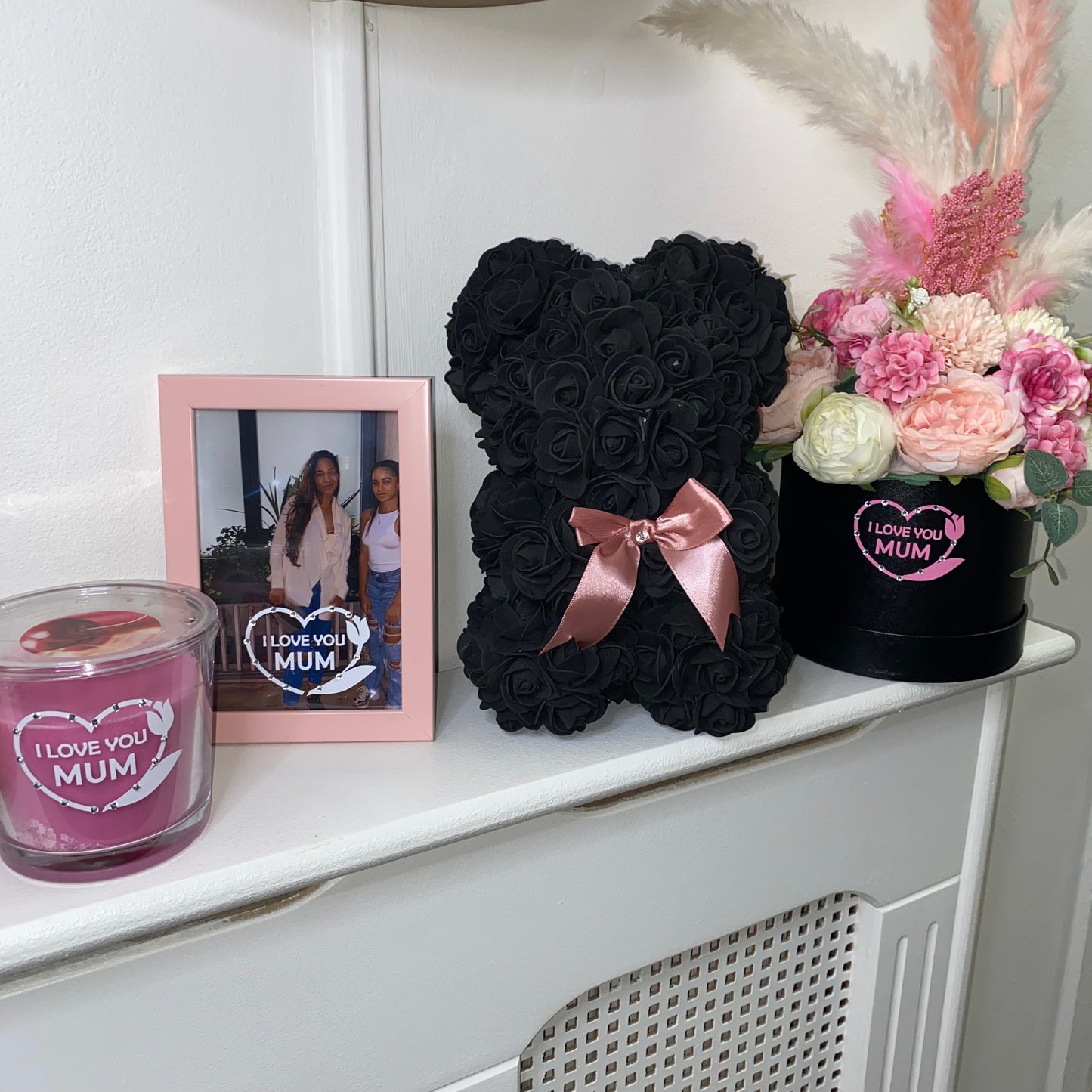 Mum Black & Pink Flower Box(express item)