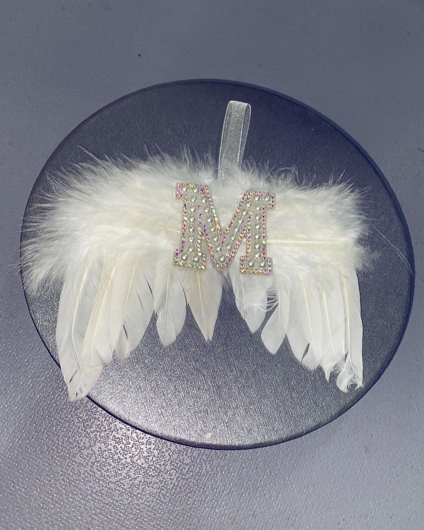 Custom Christmas Tree Feather Angel Bauble Ornament